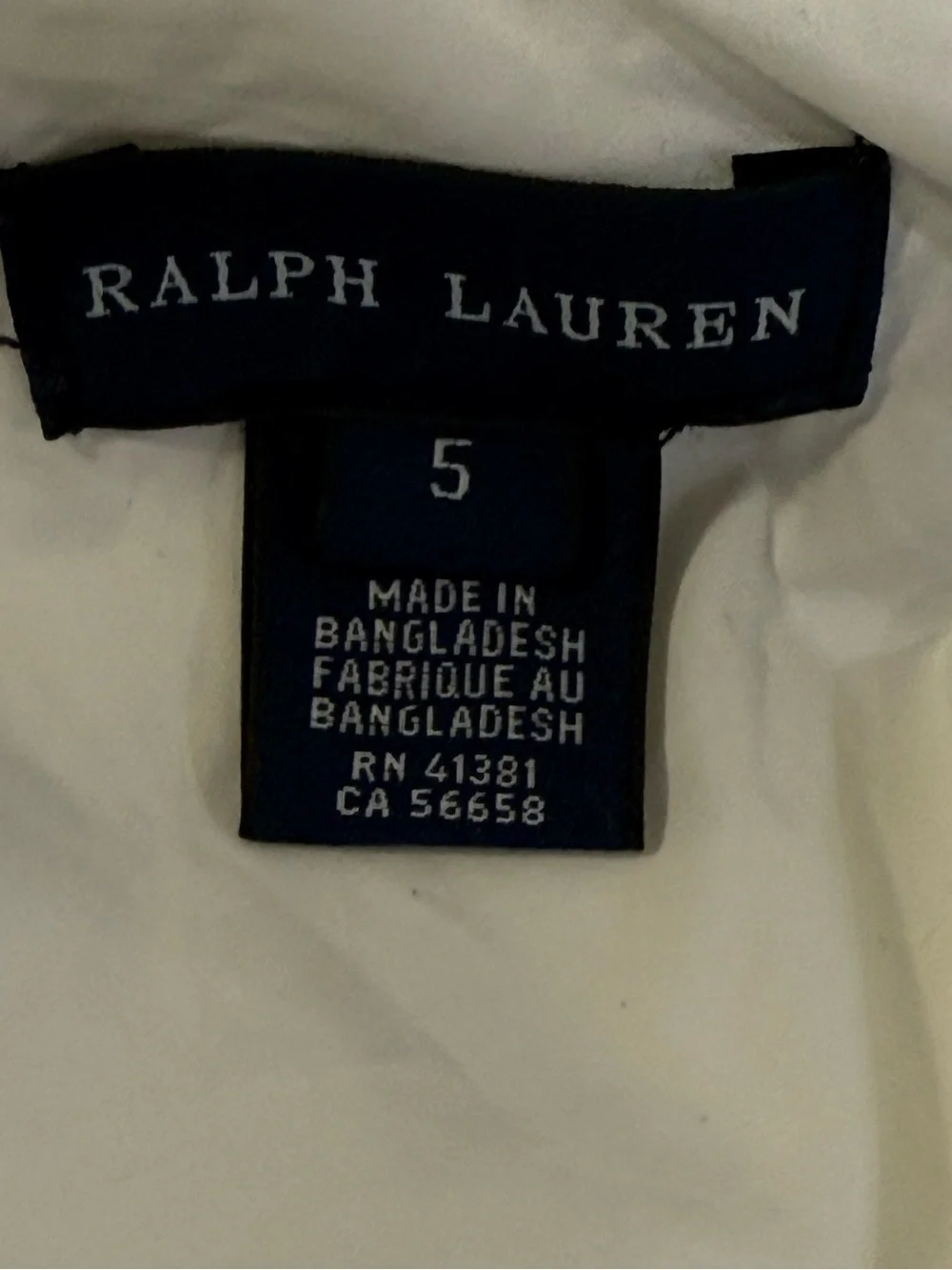 Ralph Lauren Girls Cream Quilted Barn Jacket Bow Back